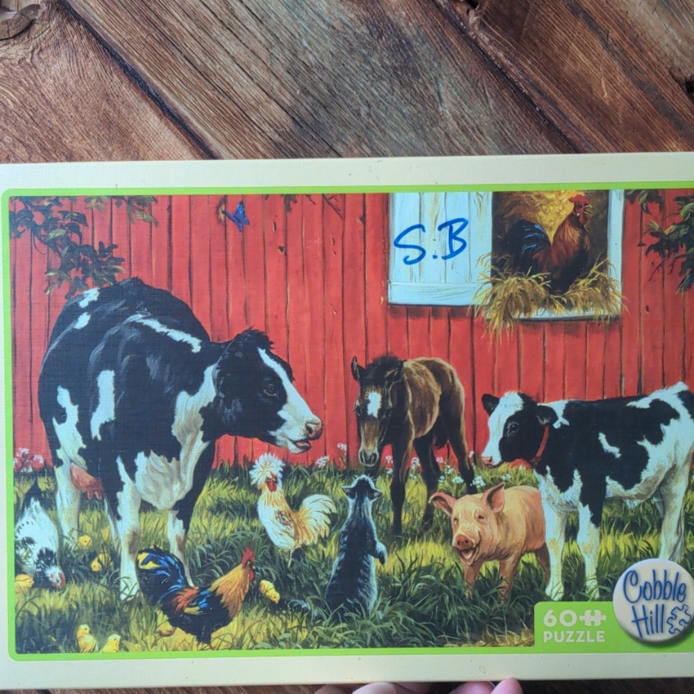 EUC Cobble Hill kids 60 piece Animal Farm puzzle